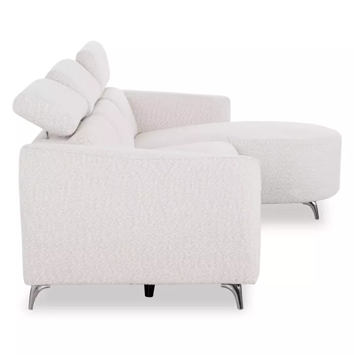 ΚΑΝΑΠΕΣ ΔΕΞΙΑ ΓΩΝΙΑ 3Θ ΜΕ RECLINE VALENTE HM3317.02R ΜΠΕΖ ΥΦΑΣΜΑ 275x160x104Yεκ