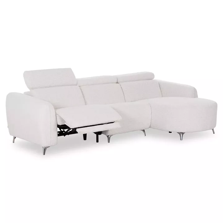 ΚΑΝΑΠΕΣ ΔΕΞΙΑ ΓΩΝΙΑ 3Θ ΜΕ RECLINE VALENTE HM3317.02R ΜΠΕΖ ΥΦΑΣΜΑ 275x160x104Yεκ
