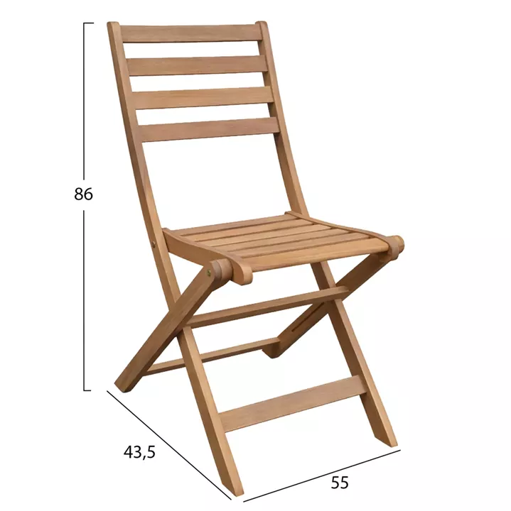 FOLDING CHAIR MUYEN HM6542 ACACIA WOOD IN NATURAL COLOR 55x45.3x86Hcm.