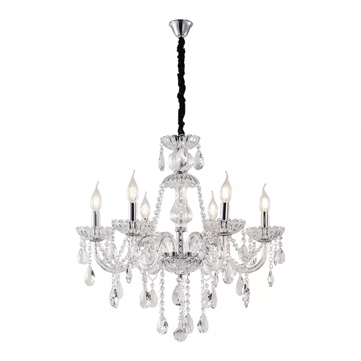 Artekko Chandelier Sisy Πολυέλαιος 8φωτος Διάφανο Κρύσταλλο (80x80x70)cm