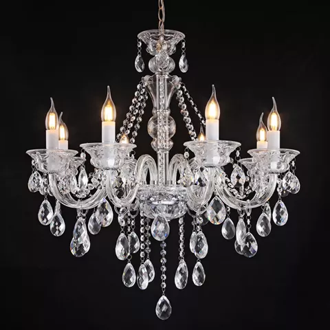 Artekko Chandelier Rea Πολυέλαιος 8φωτος Διάφανο Κρύσταλλο (70x70x80)cm