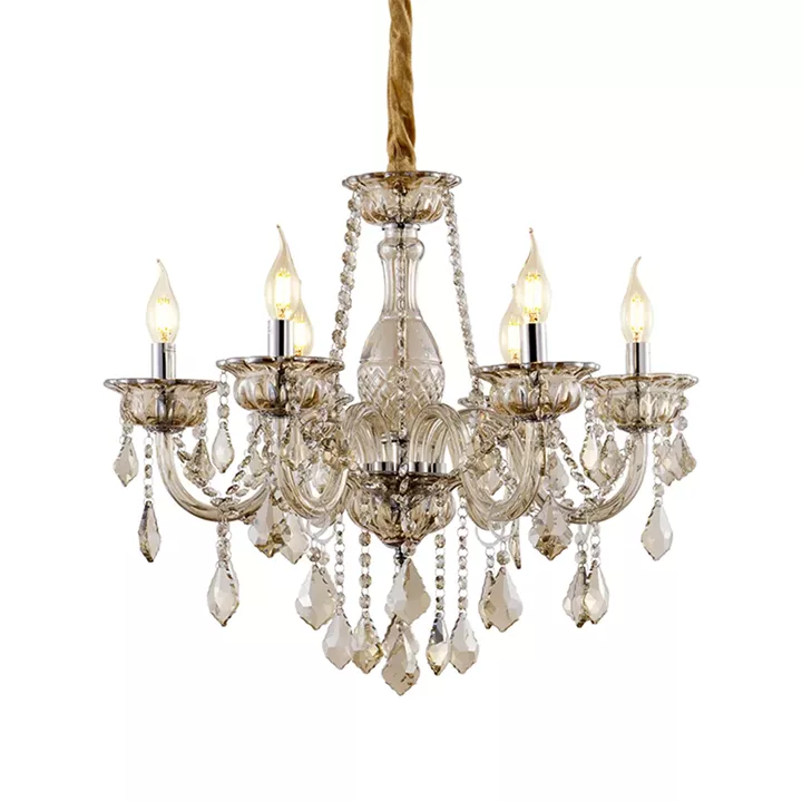 Artekko Chandelier Champ Πολυέλαιος 6φωτος Σαμπανιζέ Κρύσταλλο (60x60x60)cm