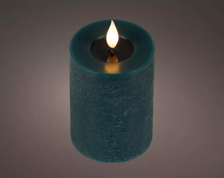 Beauty Home LED Κερί από Κερί Wax με Ρεαλιστική Φλόγα Emerald Ø7.5 x 13.5 cm