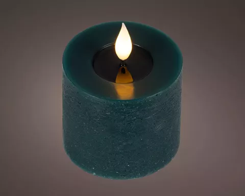 Beauty Home LED Κερί από Κερί Wax με Ρεαλιστική Φλόγα Emerald Ø7.5 x 9.5 cm