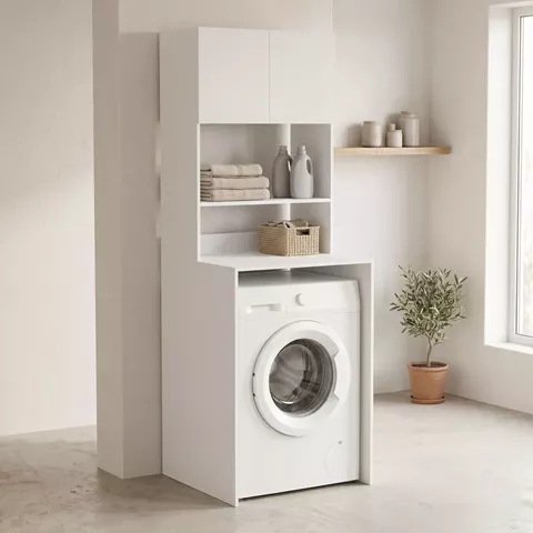 Έπιπλο πλυντηρίου Chaxe pakoworld λευκό 65x60x183.6εκ