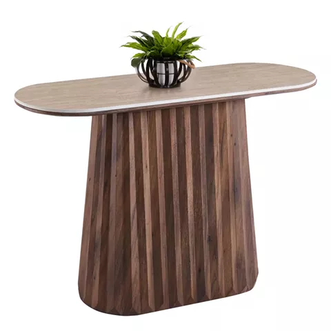 ΚΟΝΣΟΛΑ WALDEN HM18439 ΚΕΡΑΜΙΚΟ TOP ΤΡΑΒΕΡΤΙΝΑ--MDF ΒΑΣΗ ΚΑΡΥΔΙ 120x40x76Υεκ