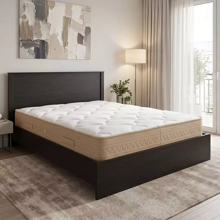 Κρεβάτι με στρώμα Athos Sleepy pakoworld wenge 160x200εκ