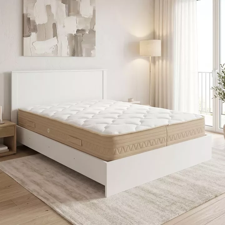 Bed with mattress Athos Sleepy pakoworld white 160x200cm