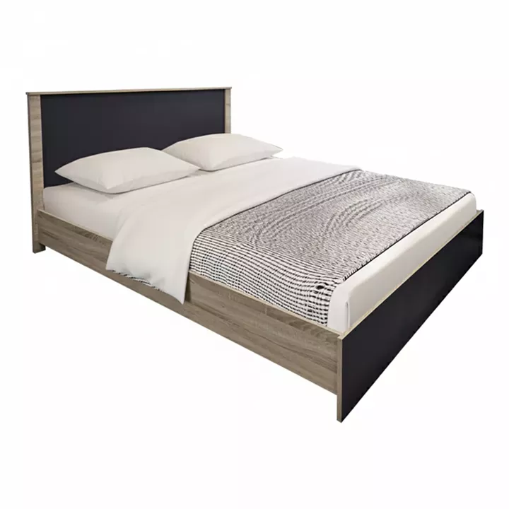 Κρεβάτι με στρώμα Athos Sleepy pakoworld sonoma ανθρακί 160x200εκ