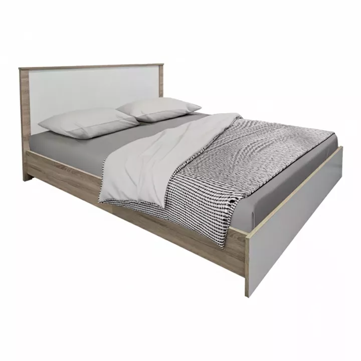 Κρεβάτι με στρώμα Athos Sleepy pakoworld sonoma λευκό 160x200εκ