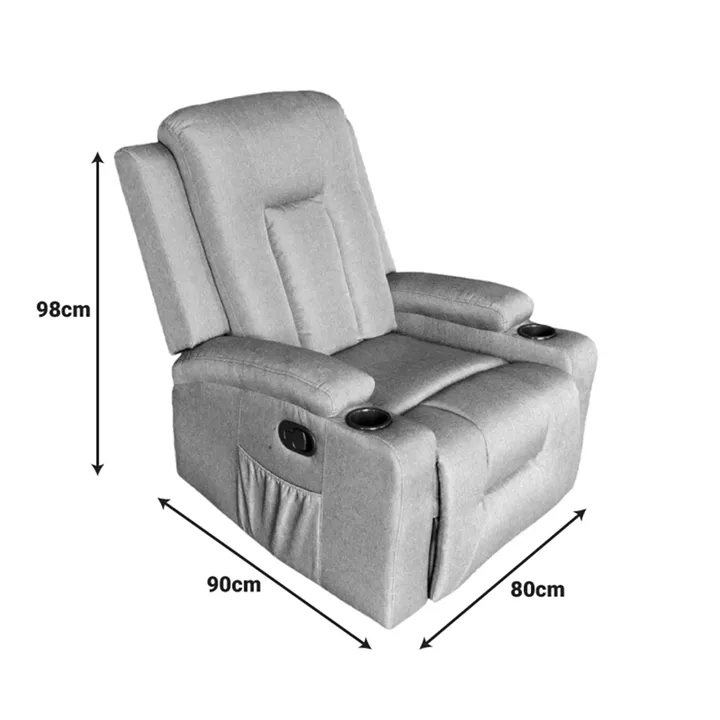 Relax armchair with massage mechanism Gessel pakoworld fabric beige 80x90x98cm