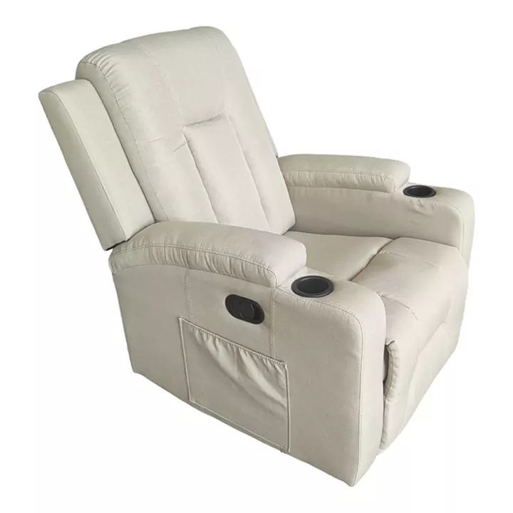 Relax armchair with massage mechanism Gessel pakoworld fabric beige 80x90x98cm