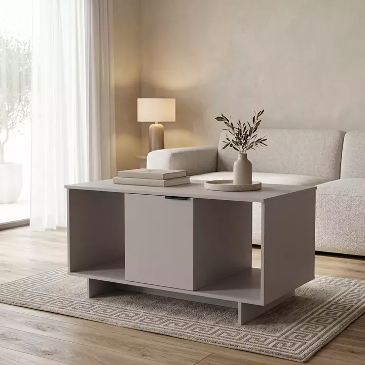 Τραπέζι σαλονιού Nalinda pakoworld γκρι 100x55x55εκ