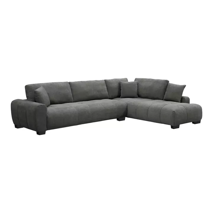 Corner sofa Vaneto pakoworld left corner anthracite fabric 298x208x85cm