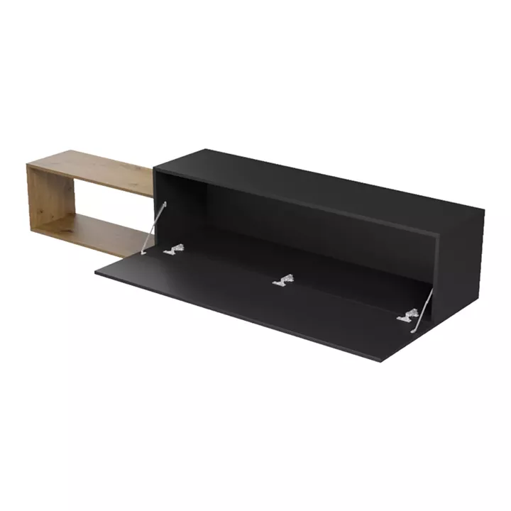 Wall mounted Tv stand Olande pakoworld oak-black 210x35x48cm