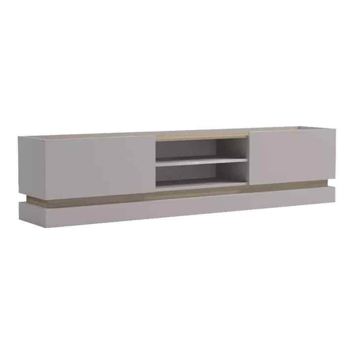Έπιπλο τηλεόρασης Wendo pakoworld γκρι-sonoma 200x37x47εκ