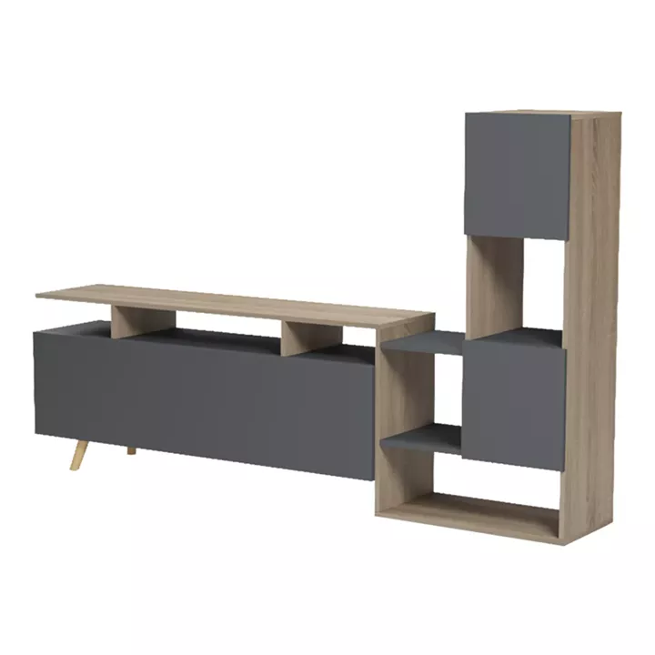 Tv unit Defry pakoworld sonoma-anthracite 177.5x31.5x110cm