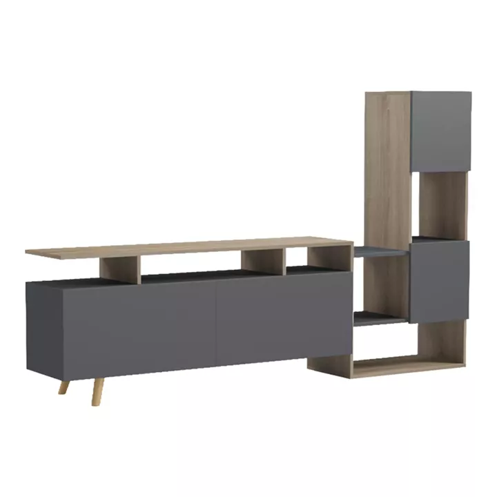 Tv unit Defry pakoworld sonoma-anthracite 177.5x31.5x110cm