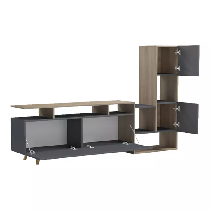 Tv unit Defry pakoworld sonoma-anthracite 177.5x31.5x110cm