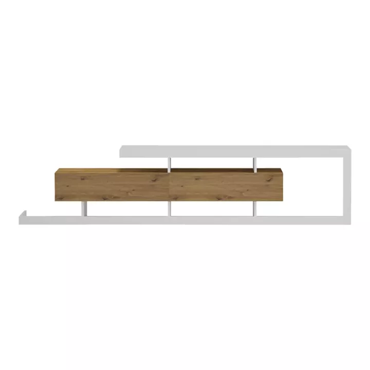 Έπιπλο τηλεόρασης Arbero pakoworld λευκό-oak 198x40x45εκ