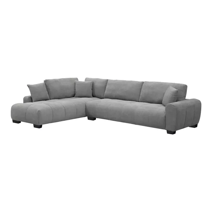 Corner sofa Vaneto pakoworld right corner grey fabric 298x208x85cm