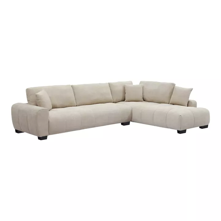 Corner sofa Vaneto pakoworld left corner beige fabric 298x208x85cm