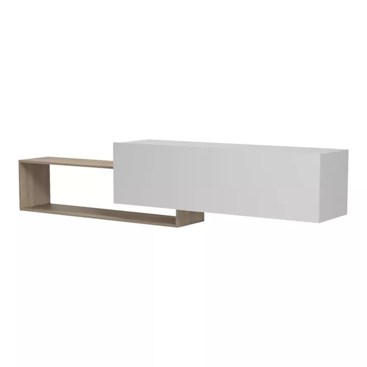 Wall mounted Tv stand Olande pakoworld sonoma-white 210x35x48cm