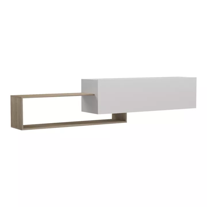 Wall mounted Tv stand Olande pakoworld sonoma-white 210x35x48cm