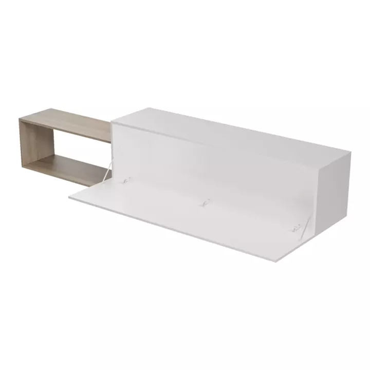 Wall mounted Tv stand Olande pakoworld sonoma-white 210x35x48cm
