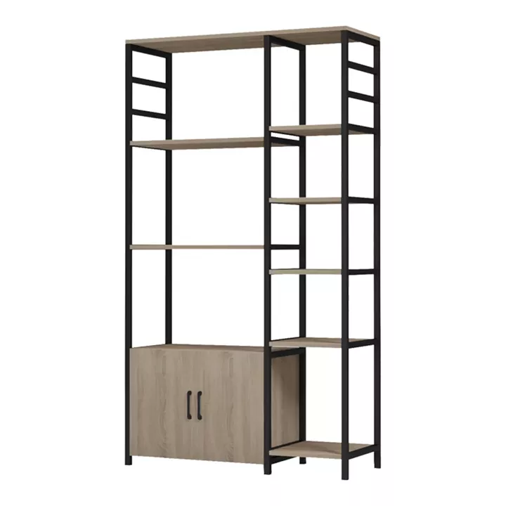 Floor shelf Ranea pakoworld sonoma-black 85x32x150cm