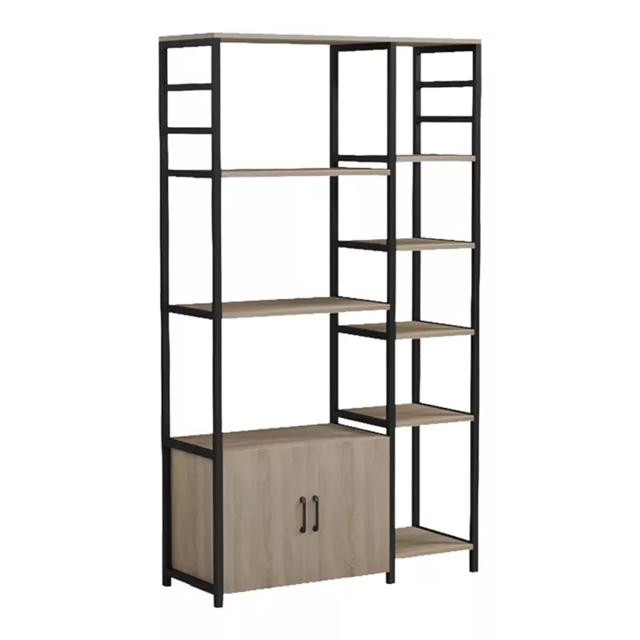 Floor shelf Ranea pakoworld sonoma-black 85x32x150cm