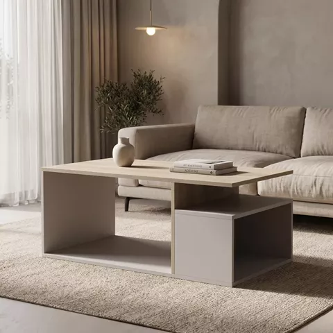 Τραπέζι σαλονιού Wendo pakoworld γκρι-sonoma 91x37x50εκ