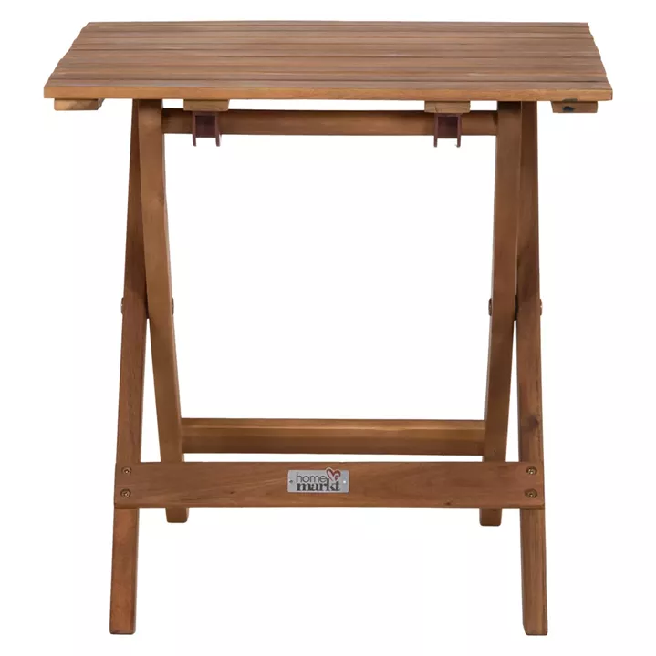 BEACH SIDE TABLE FOLDABLE ENDO HM6529 ACACIA WOOD--NATURAL COLOR 45x45x45Hcm.