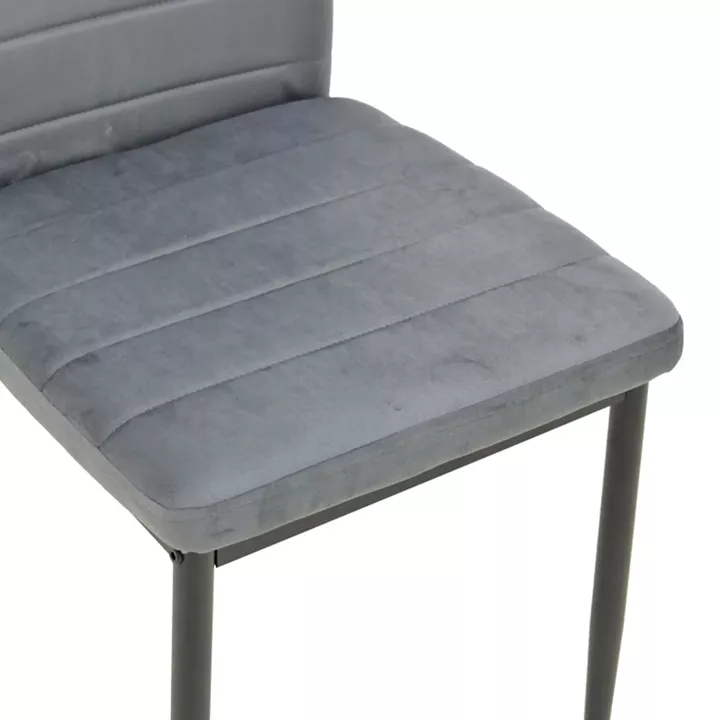 Chair Parker pakoworld grey velvet with black metal leg 41x48x96cm
