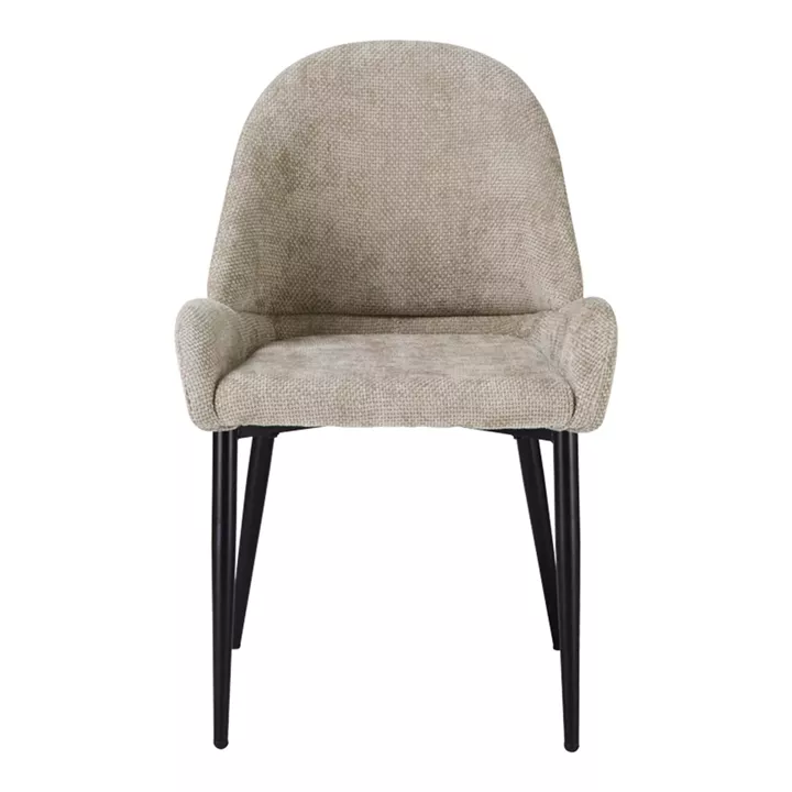 Chair Finda pakoworld beige fabric with black metal leg 59x58x86.5cm