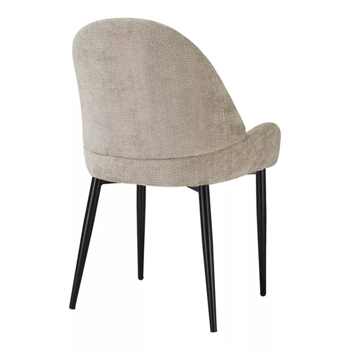 Chair Finda pakoworld beige fabric with black metal leg 59x58x86.5cm