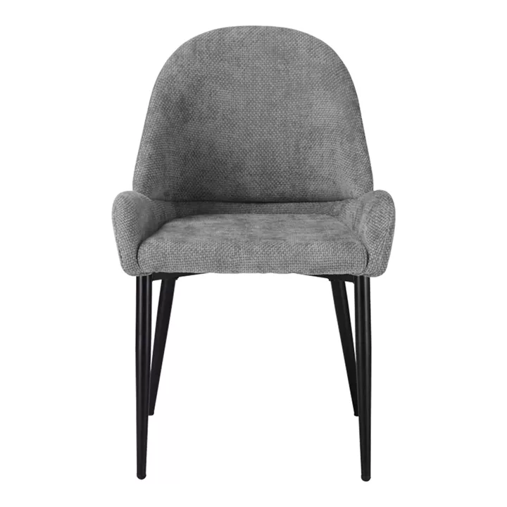 Chair Finda pakoworld grey fabric with black metal leg 59x58x86.5cm