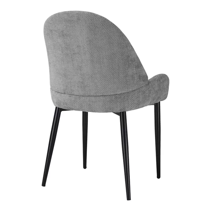 Chair Finda pakoworld grey fabric with black metal leg 59x58x86.5cm