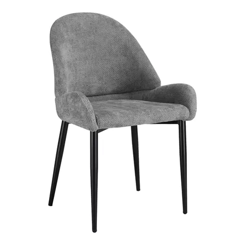 Chair Finda pakoworld grey fabric with black metal leg 59x58x86.5cm