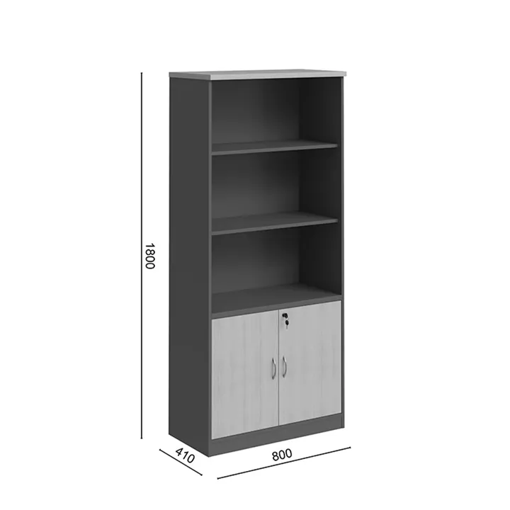 Professional bookcase Fesialo pakoworld natural-anthracite 80x40x180cm