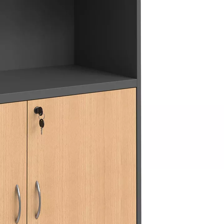 Professional bookcase Fesialo pakoworld natural-anthracite 80x40x180cm