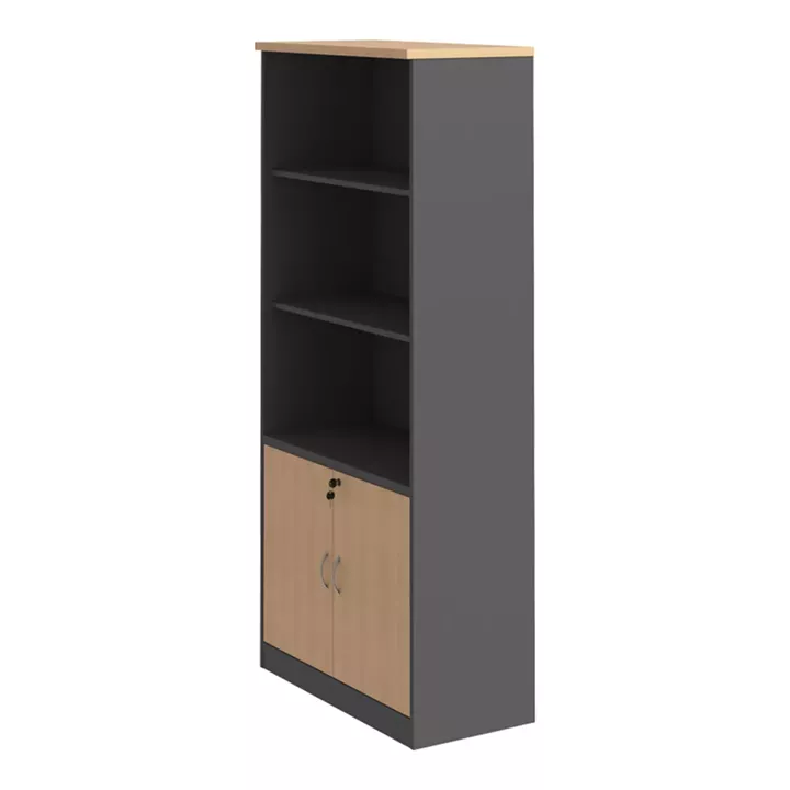 Professional bookcase Fesialo pakoworld natural-anthracite 80x40x180cm
