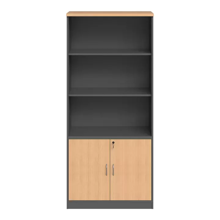 Professional bookcase Fesialo pakoworld natural-anthracite 80x40x180cm