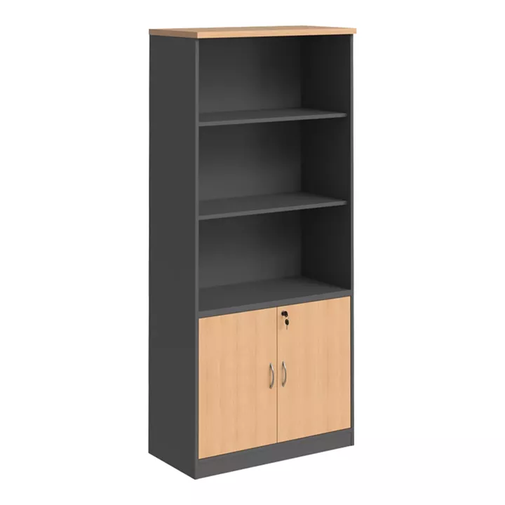 Professional bookcase Fesialo pakoworld natural-anthracite 80x40x180cm
