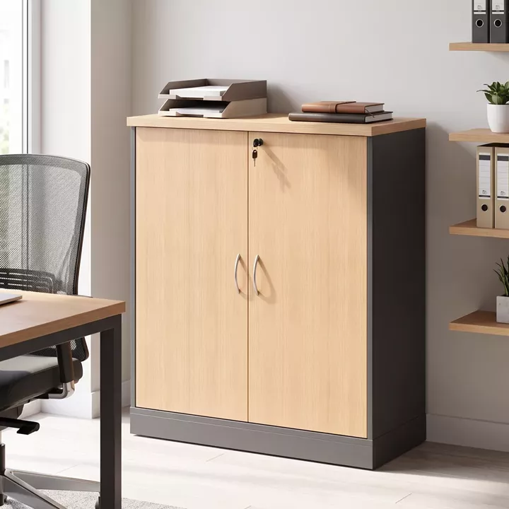Professional low cabinet Fesialo pakoworld in natural-anthracite color 80x41x80cm