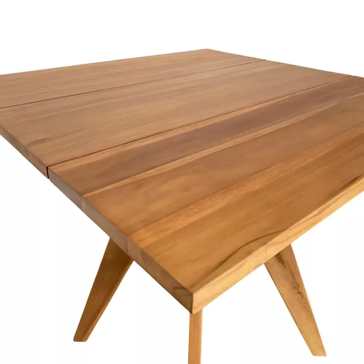 Cadrada table pakoworld teak wood in natural shade 80x80x76cm
