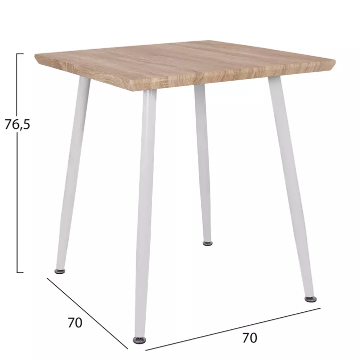 ΣΕΤ ΤΡΑΠΕΖΑΡΙΑΣ 3ΤΜΧ PALOMA HM21380.01 ΤΕΤΡΑΓΩΝΟ ΤΡΑΠΕΖΙ & 2 ΚΑΡΕΚΛΕΣ ΣΕ ΛΕΥΚΟ