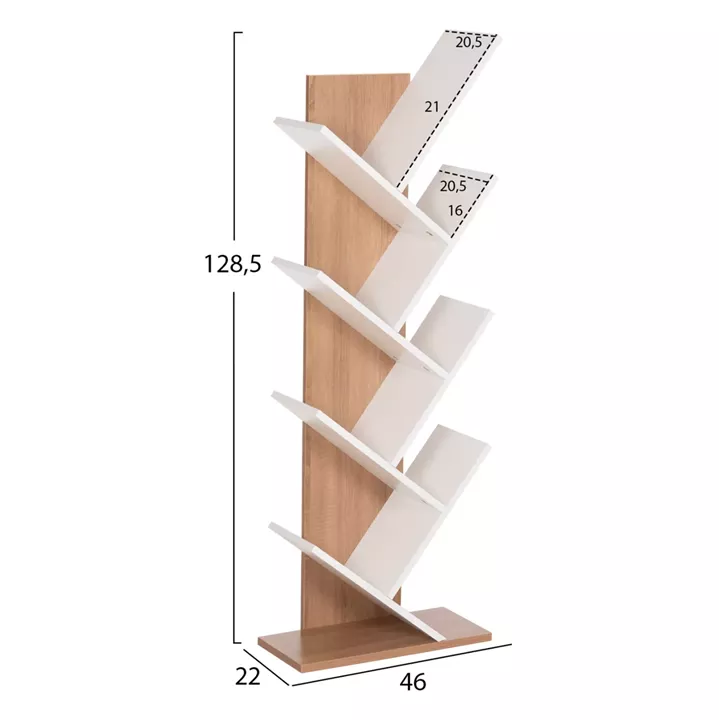 ΒΙΒΛΙΟΘΗΚΗ LIANA HM9028.14 ΜΕΛΑΜΙΝΗ SONAMA/ΛΕΥΚΟ 46x22x128,5Yεκ.