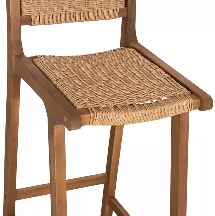 SET BAR STAND WITH 2 BAR STOOLS RUEN HM10978 ACACIA WOOD IN NATURAL--TWIST WICKER
