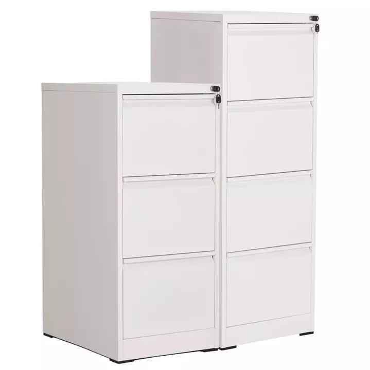 SET 2PCS OFFICE FILING CABINETS SIDER HM10995.02 WHITE METAL